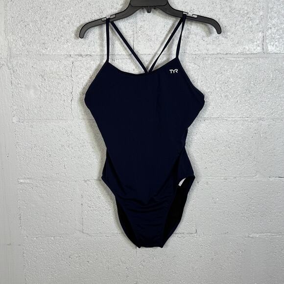 TYR Women's Durafast Solid Swimsuit navy XXL(38) $70 - Picture 1 of 9